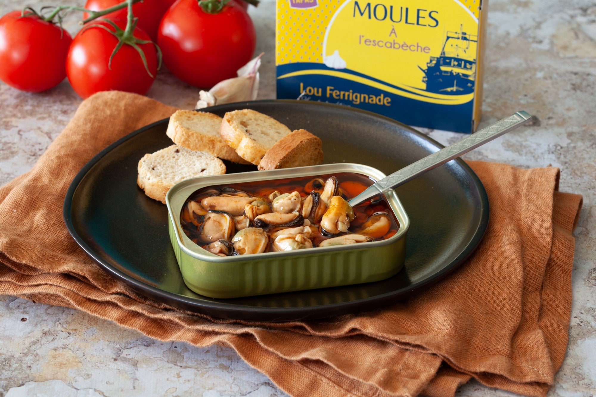 Muscheln mit Knoblauch - Moules á l'escabéche