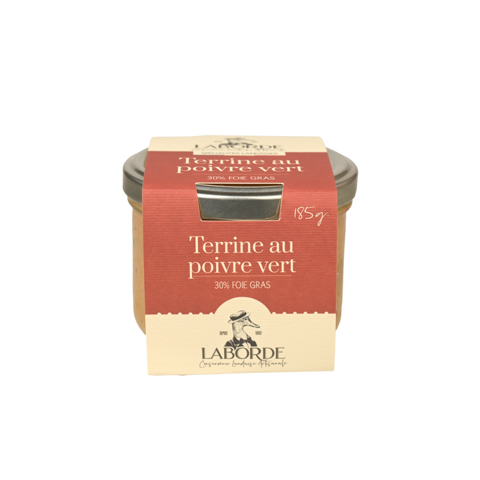 Ententerrine mit grünem Pfeffer und Entenleber Foie Gras - Terrine aux Poivre Vert 30% Foie Gras