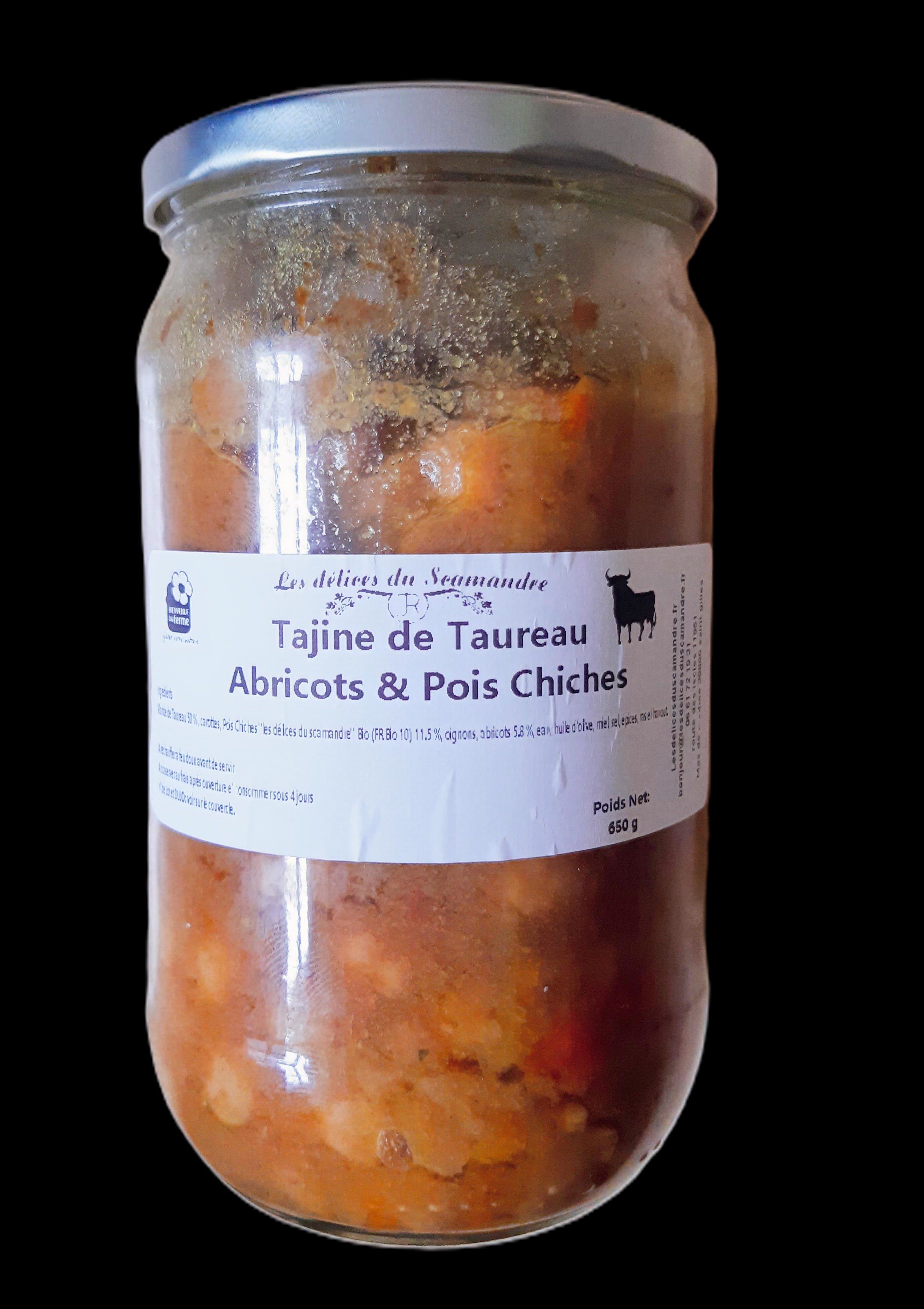 Tajine vom Stier mit Kircherbsen und Aprikosen - Tajine de Taureau avec pois chiches et abricots