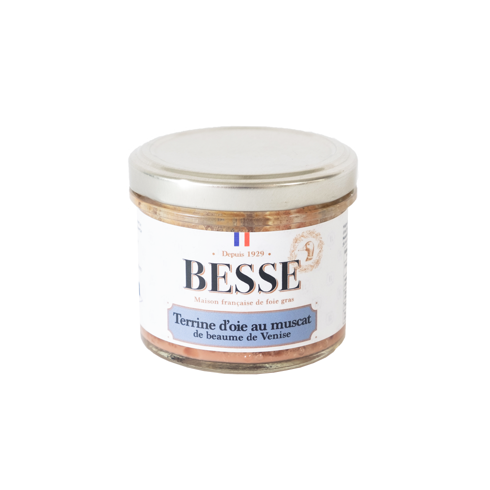 Gänsefleisch Terrine mit Weißwein Muscat de Beaumes de Venise